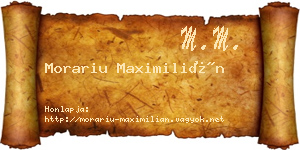 Morariu Maximilián névjegykártya